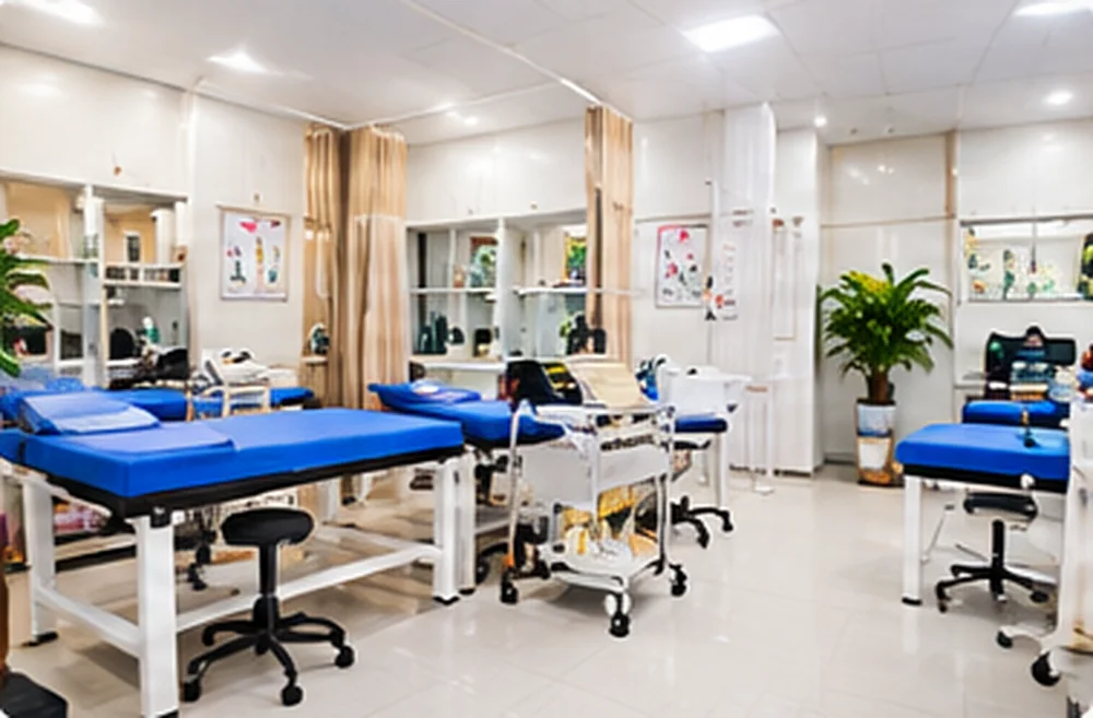 Phòng điều trị sạch sẽ, giường bệnh riêng biệt